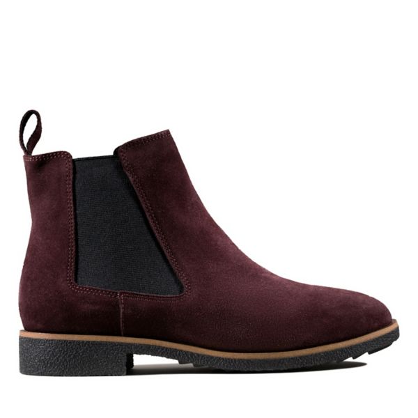Clarks Womens Griffin Plaza Ankle Boots Burgundy | UK-9625037